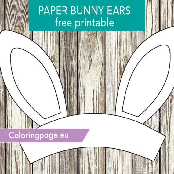 Paper Bunny Ears template printable – Coloring Page