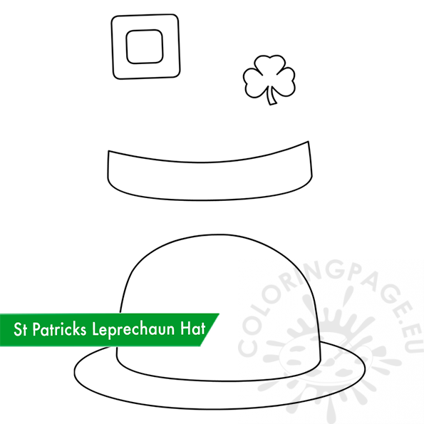 Leprechaun Hat Craft template Coloring Page