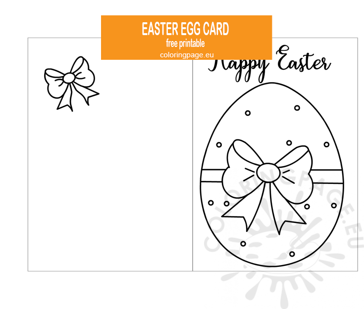 Happy Easter card template Coloring Page