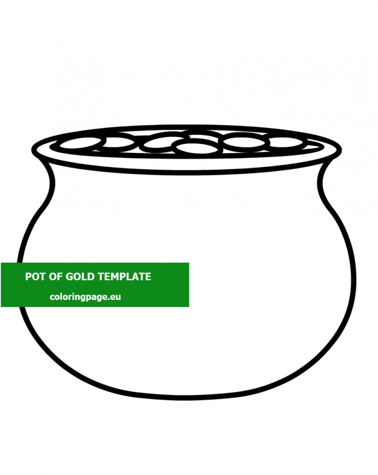 Free Printable Pot Of Gold template Coloring Page
