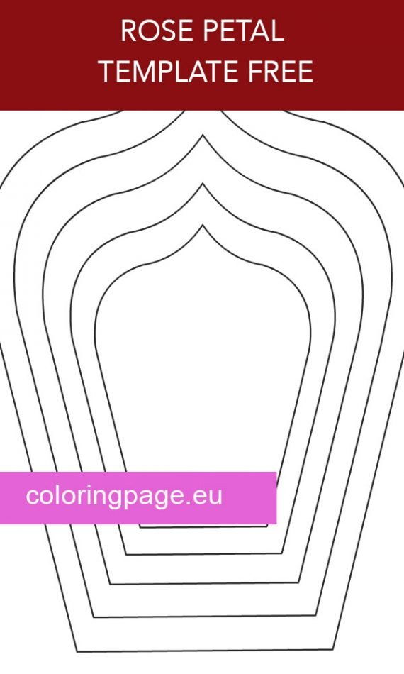 Rose petal template free Coloring Page