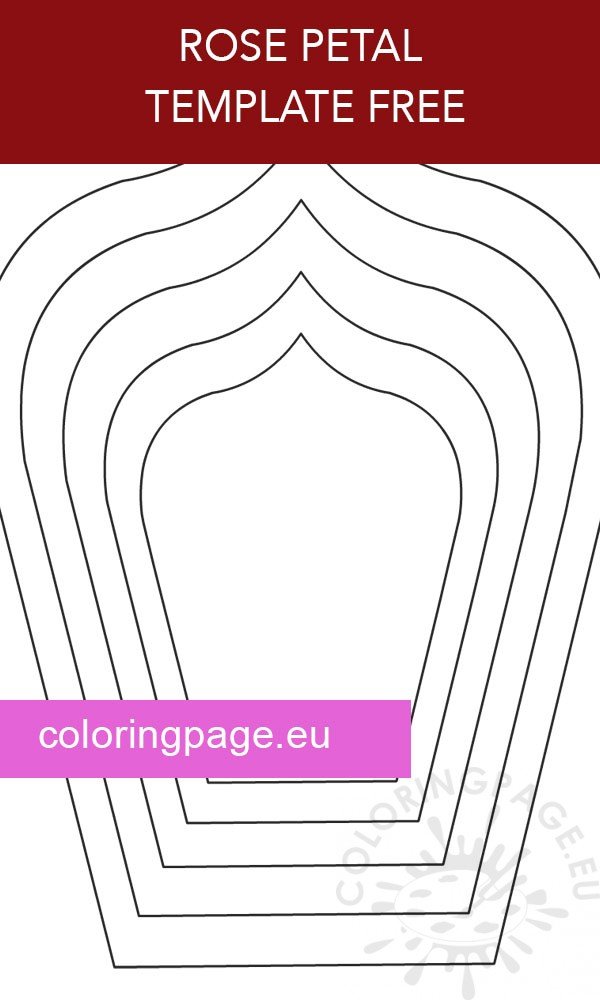 Rose Petal Template Free Coloring Page