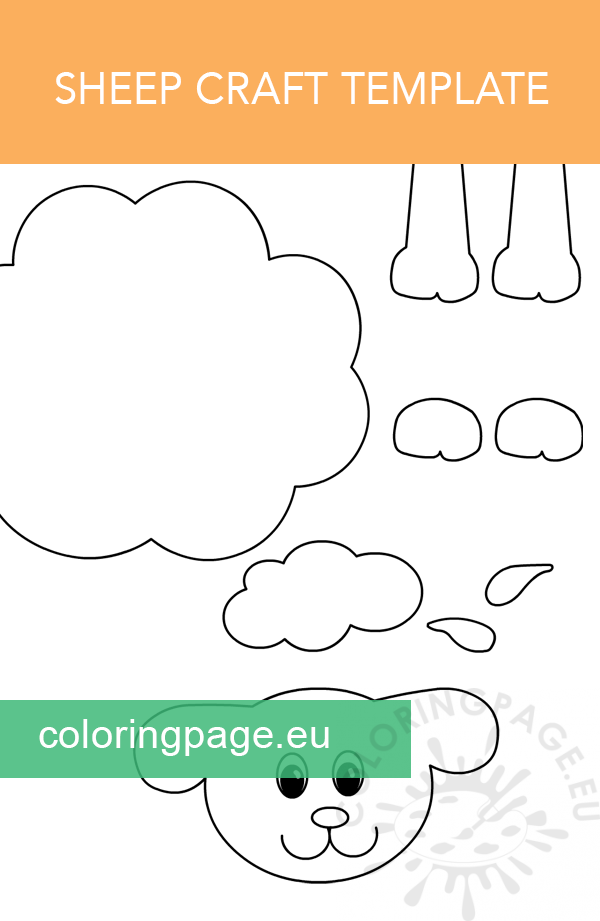 Printable Sheep Craft Template Pdf – Coloring Page