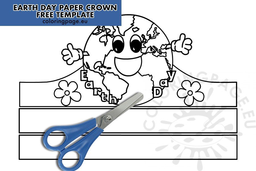 Earth Day Paper Hat template Coloring Page