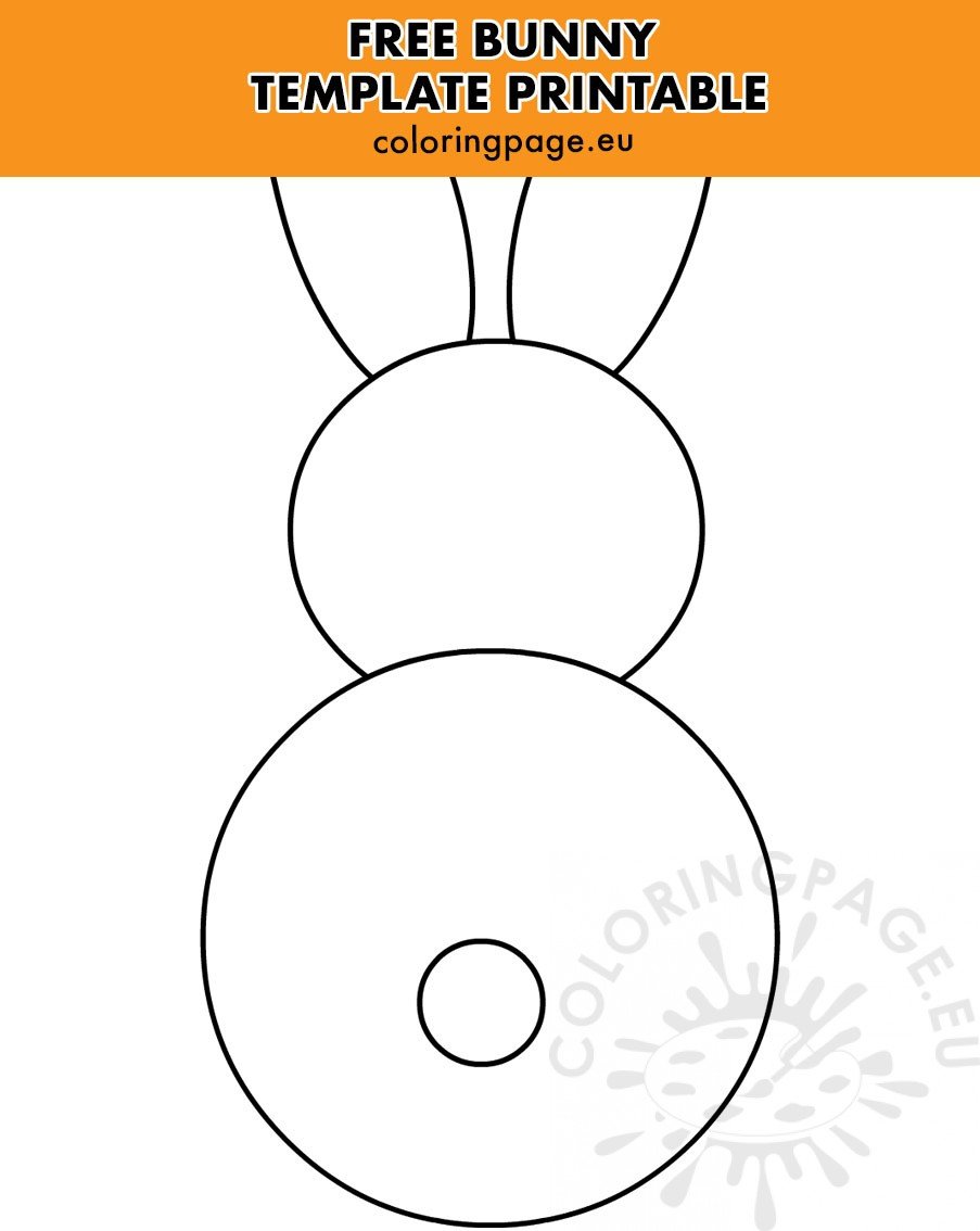 Free Bunny Template Printable Coloring Page