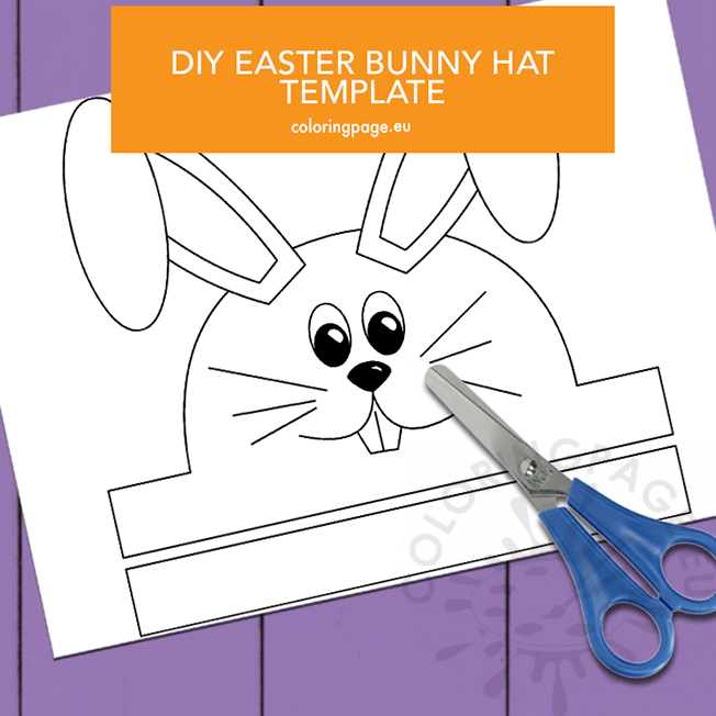 DIY Easter Bunny Hat template Coloring Page