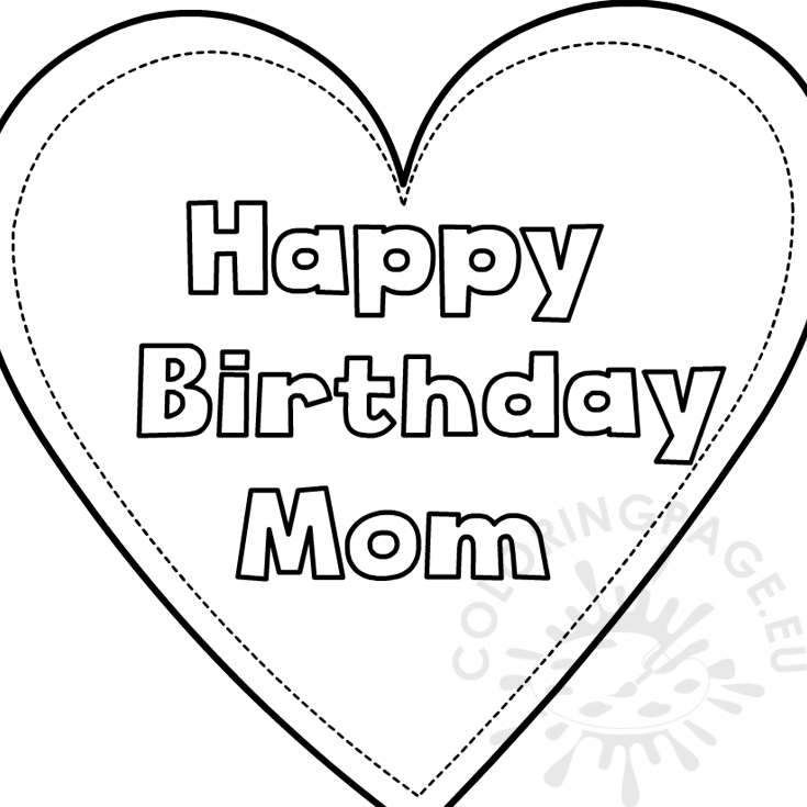 32 Coloring Pages Happy Birthday Mom