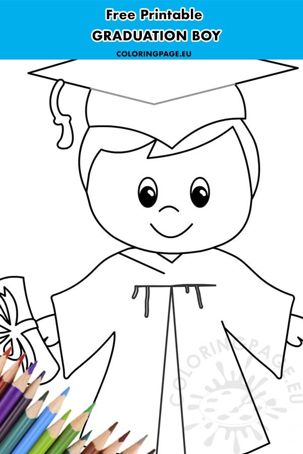 Happy graduation boy printable – Coloring Page