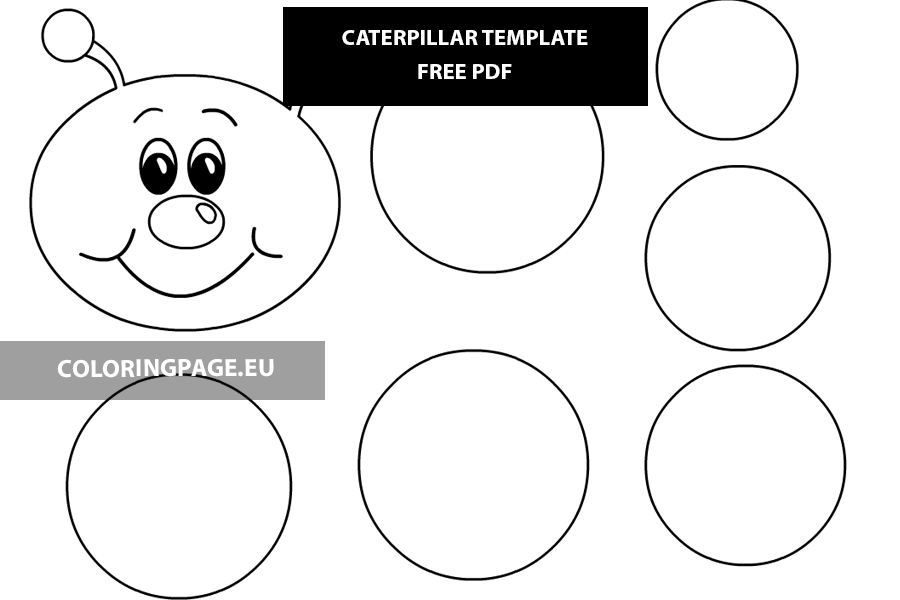 Easy Caterpillar craft template Coloring Page