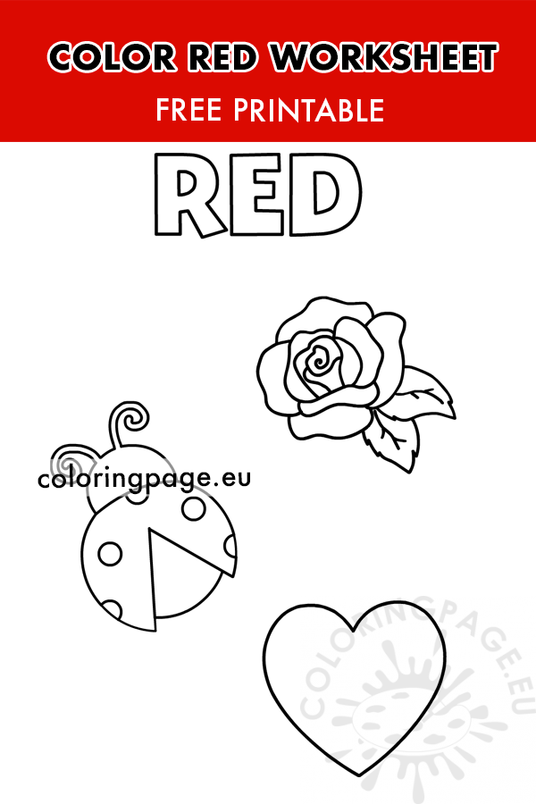 Printable Color Red Worksheet – Coloring Page