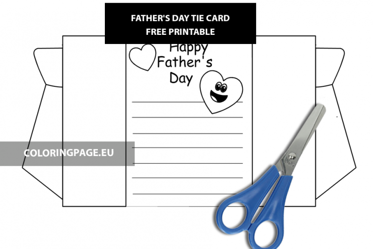 Father’s day tie card template – Coloring Page