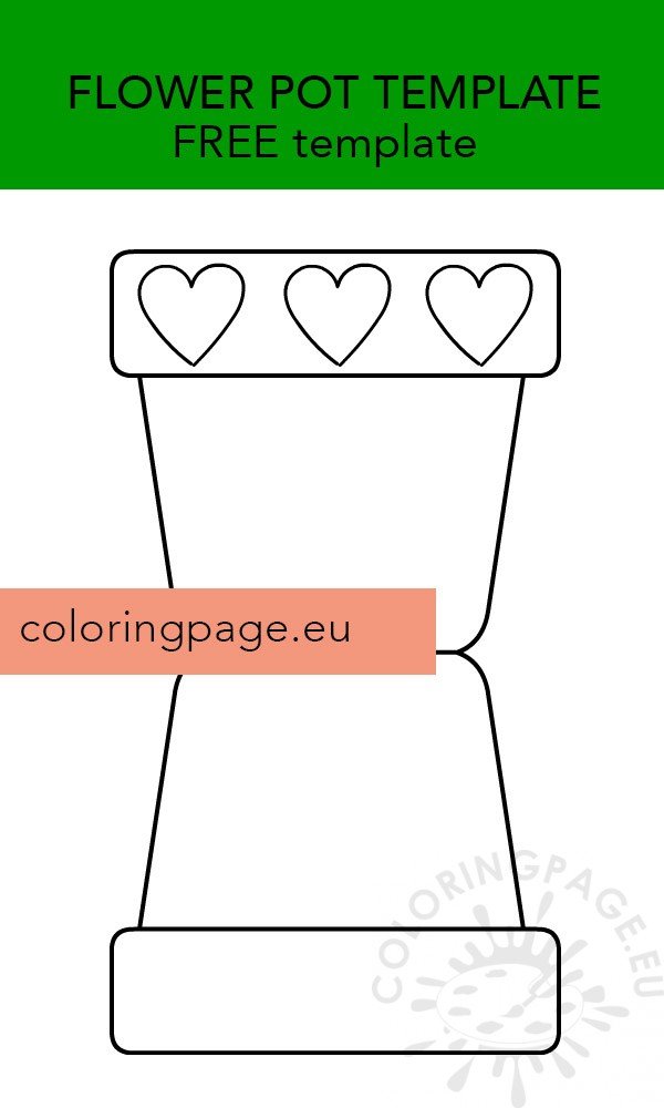 flower pot template Coloring Page