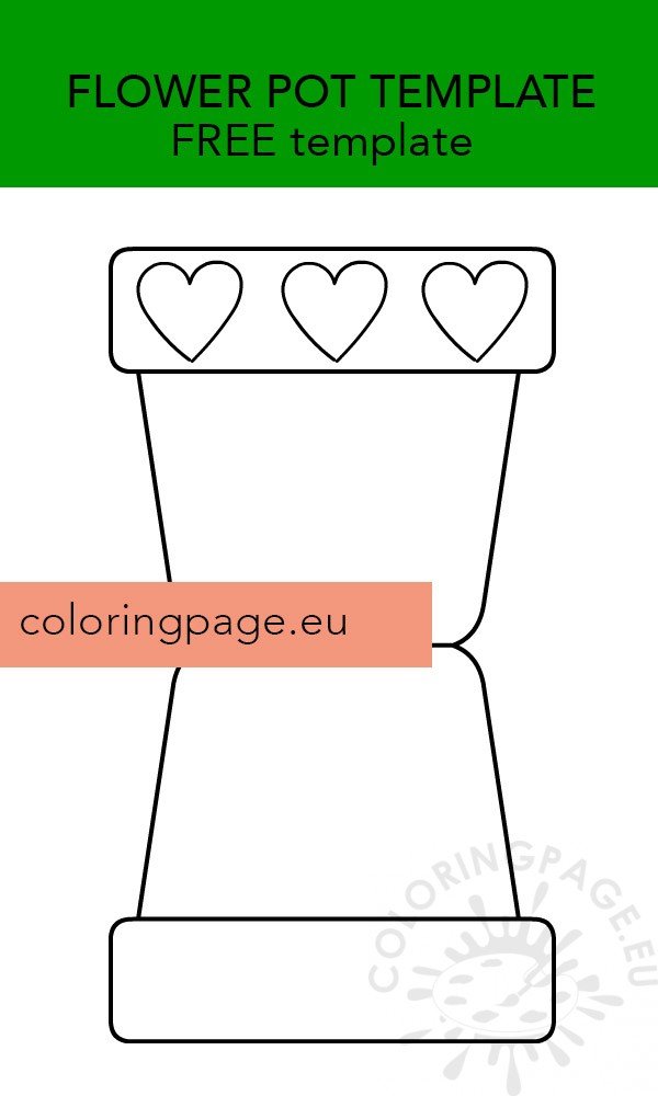 Flower Pot Template Free Coloring Page