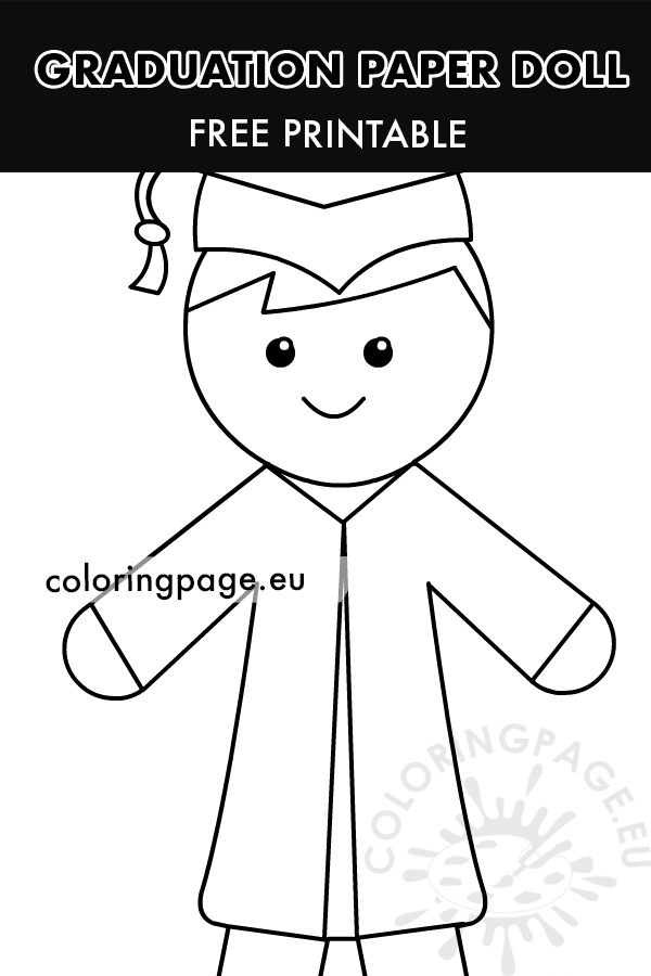 Graduation Boy Paper Doll printable – Coloring Page