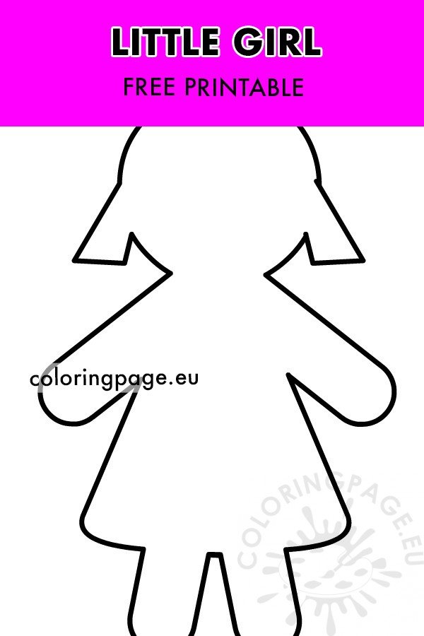 Little Girl Template Coloring Page