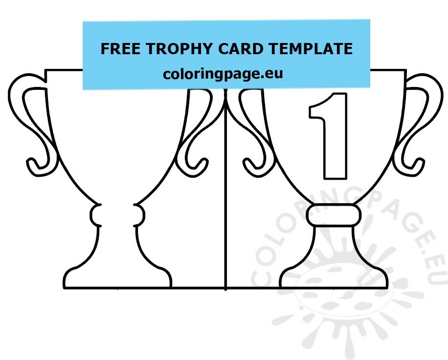 Free trophy card template Coloring Page