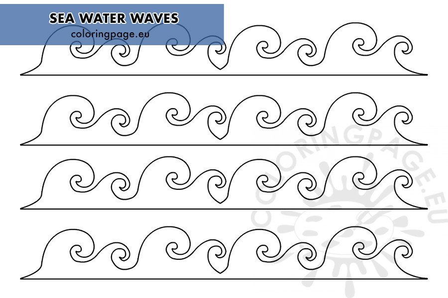 Wave Patterns Ocean Sea Coloring Page