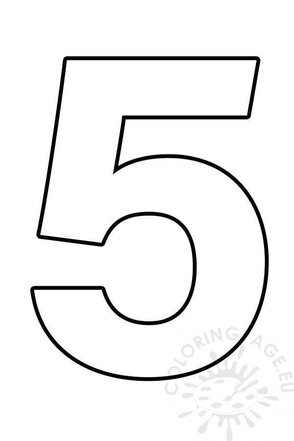 Number 5 template – Coloring Page