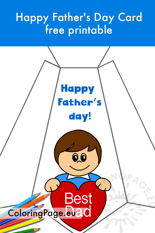 Happy Father s Day Card Free printable Coloring Page