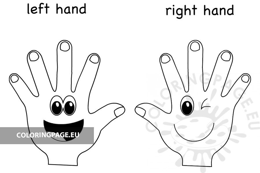 Left and Right Hands coloring page Coloring Page