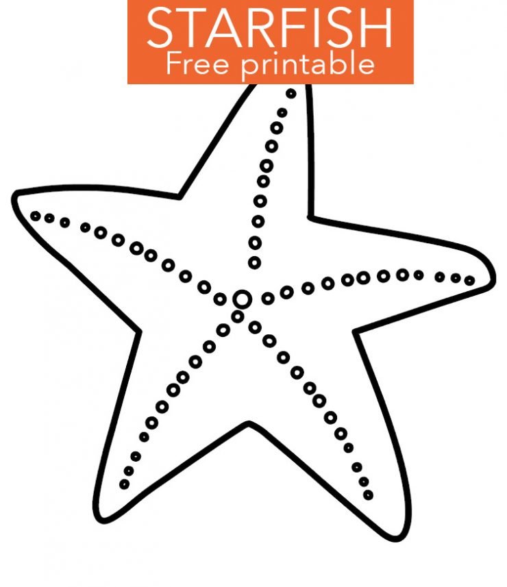 Large Starfish template Coloring Page