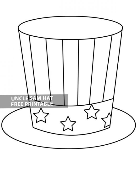 Uncle Sam Hat template Coloring Page