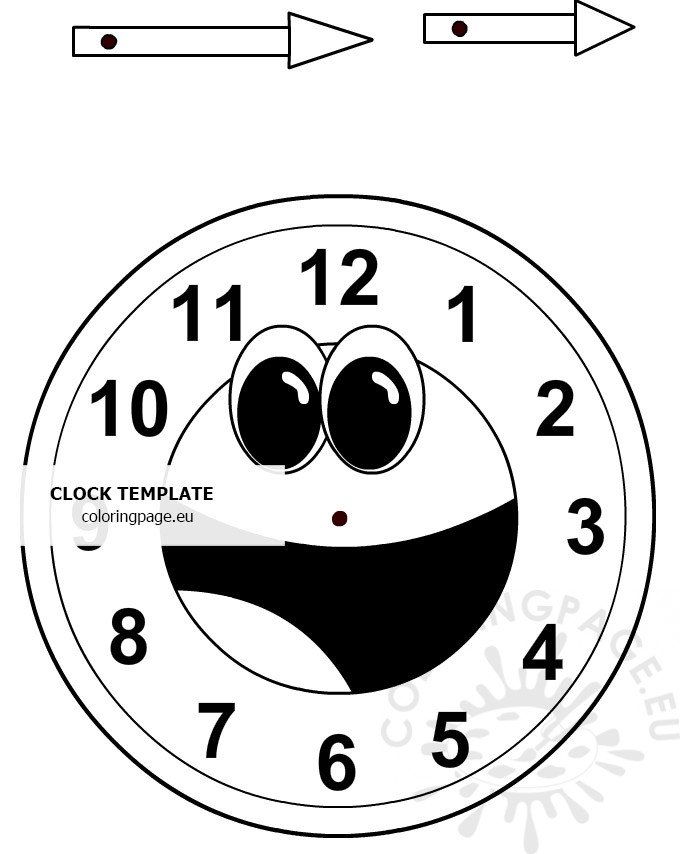 Free Printable Clock Template from coloringpage.eu