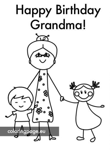 Free Happy Birthday Grandma – Coloring Page