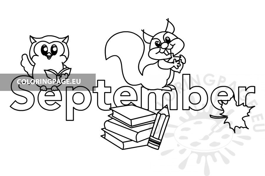 Text Month September – Coloring Page