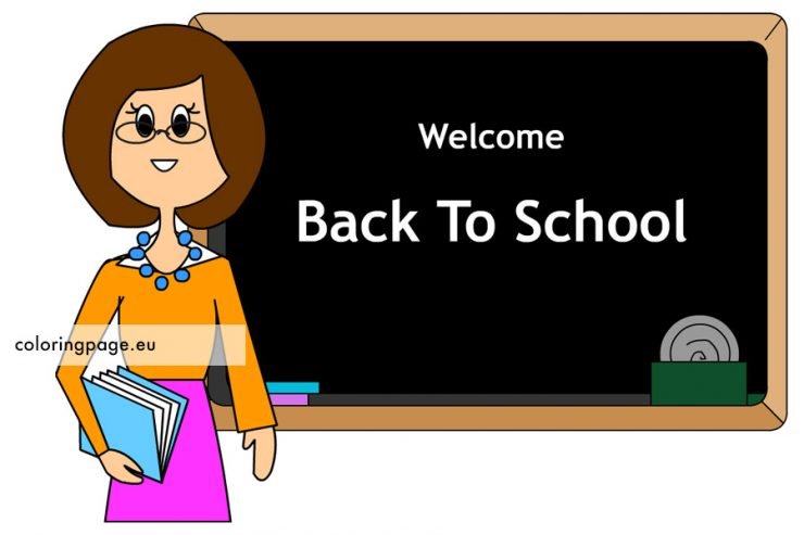 Welcome Back to school teacher – Coloring Page