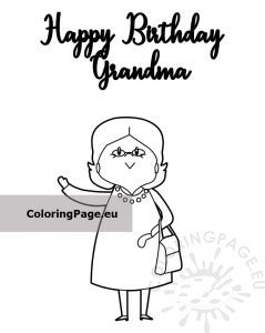 Happy Birthday Grandma Card – Coloring Page