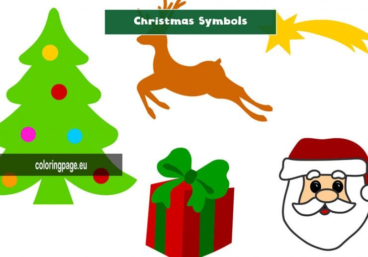 Christmas Colorful Traditional Symbols – Coloring Page