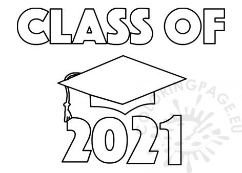 Printable Graduation class of 2021 – Coloring Page