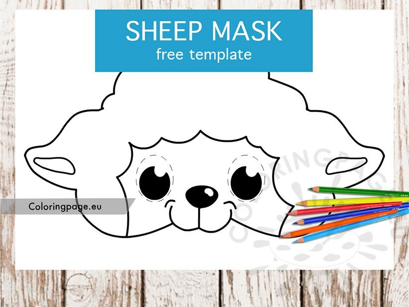 Sheep Mask Template Coloring Page