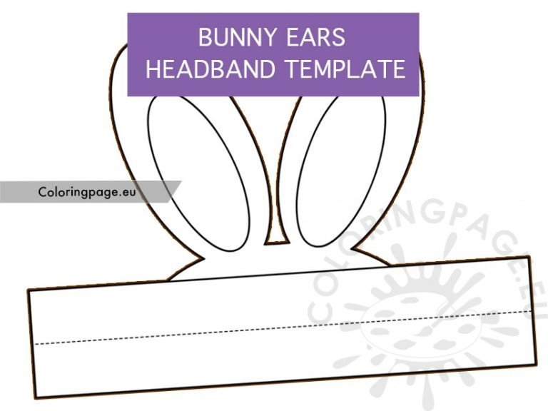 Easter Bunny Headband Ears template Coloring Page