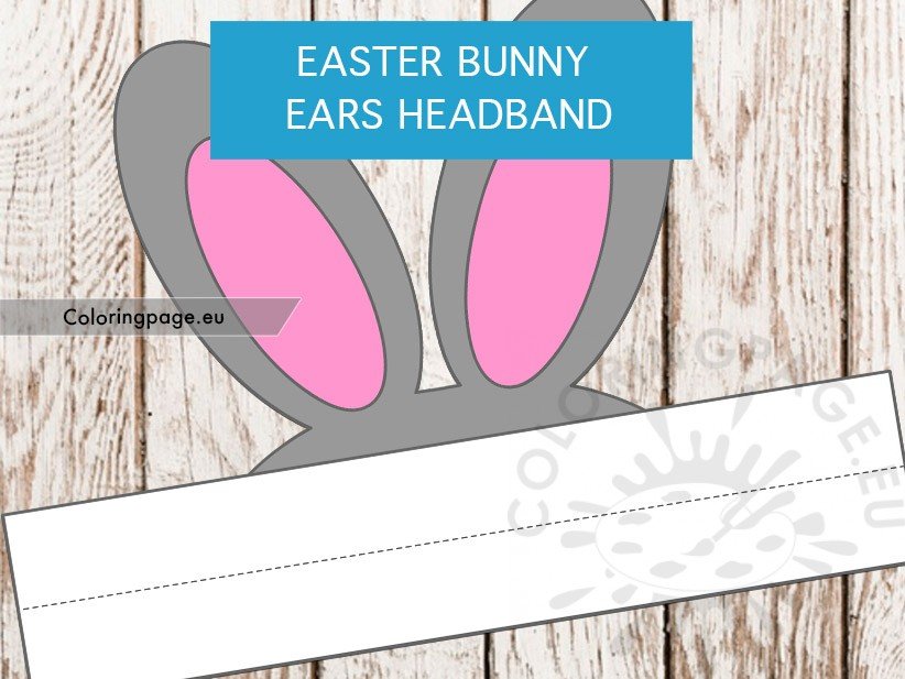 Easter Bunny Ears Headband printable Coloring Page