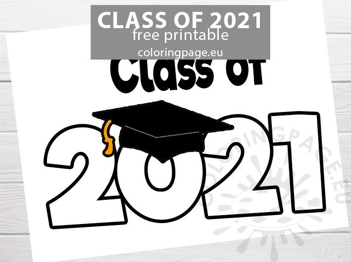 Class of 2021 Graduation Coloring Page