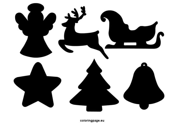 Christmas Silhouette Set Coloring Page