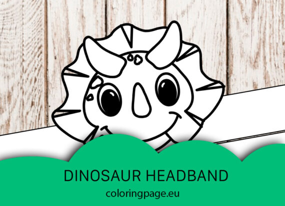 Dinosaur Headband Coloring Page