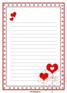 Love letter paper template | Coloring Page