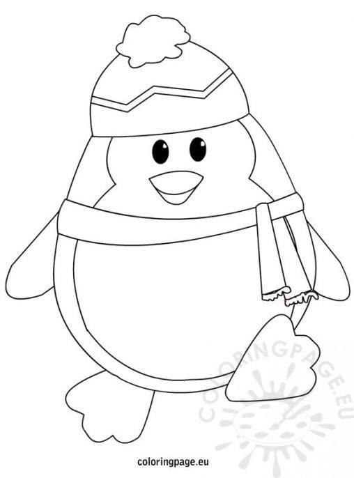 Printable winter coloring sheets Penguin | Coloring Page