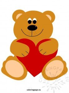 Bear with heart | Coloring Page