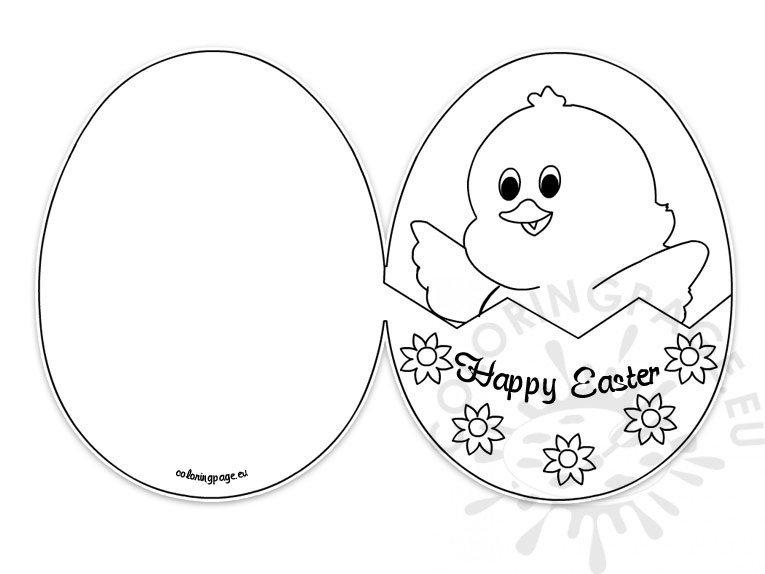 Happy Easter Card Coloring Page