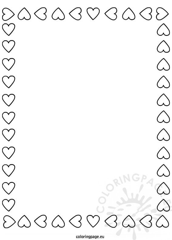 frame hearts coloring page
