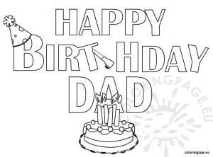 Happy Birthday Dad coloring page | Coloring Page