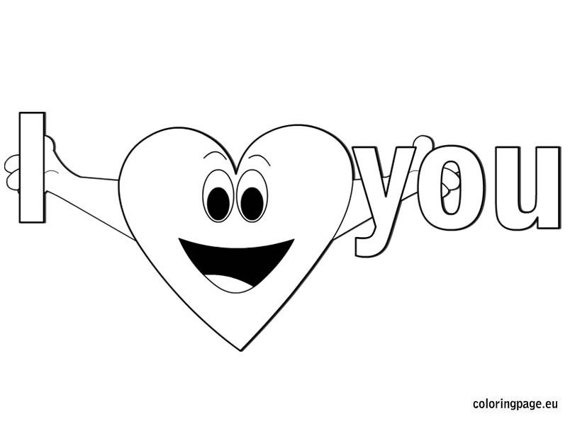 i love you coloring page