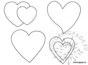 printable hearts shapes coloring page