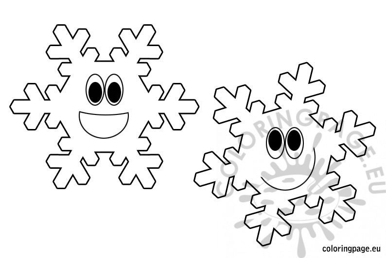 Two smiling snowflakes illustration