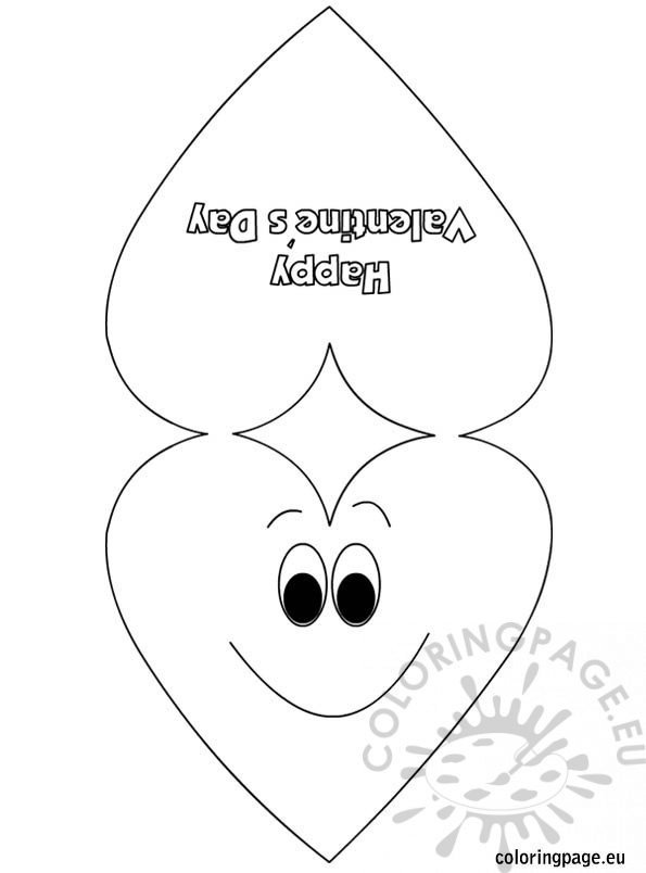 Valentine’s Day Card Heart Template Coloring Page