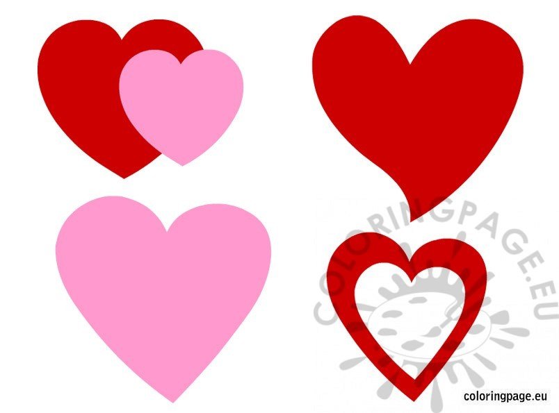 valentines set hearts